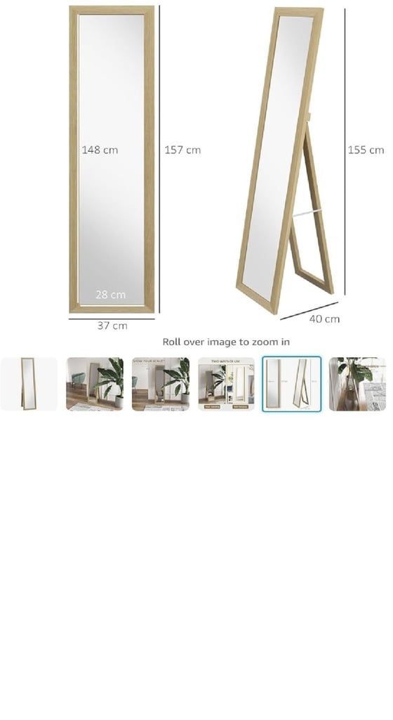 Full length mirror - Free standing or wall mountable