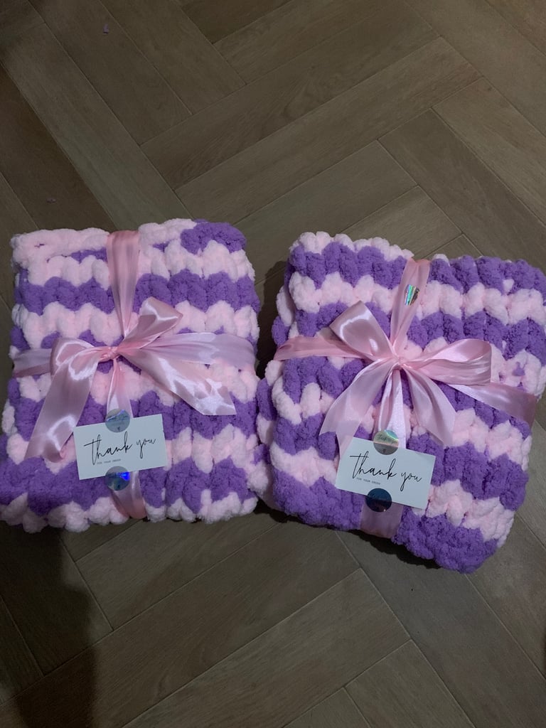  baby blankets hand knitted 