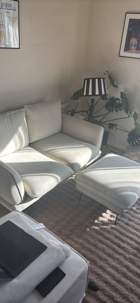 2 seater sofa and foot stall 