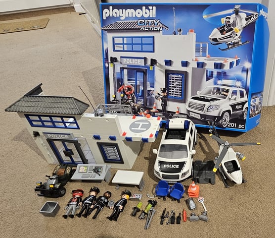 Playmobil Police station, car and motorbike bundle in Haywards