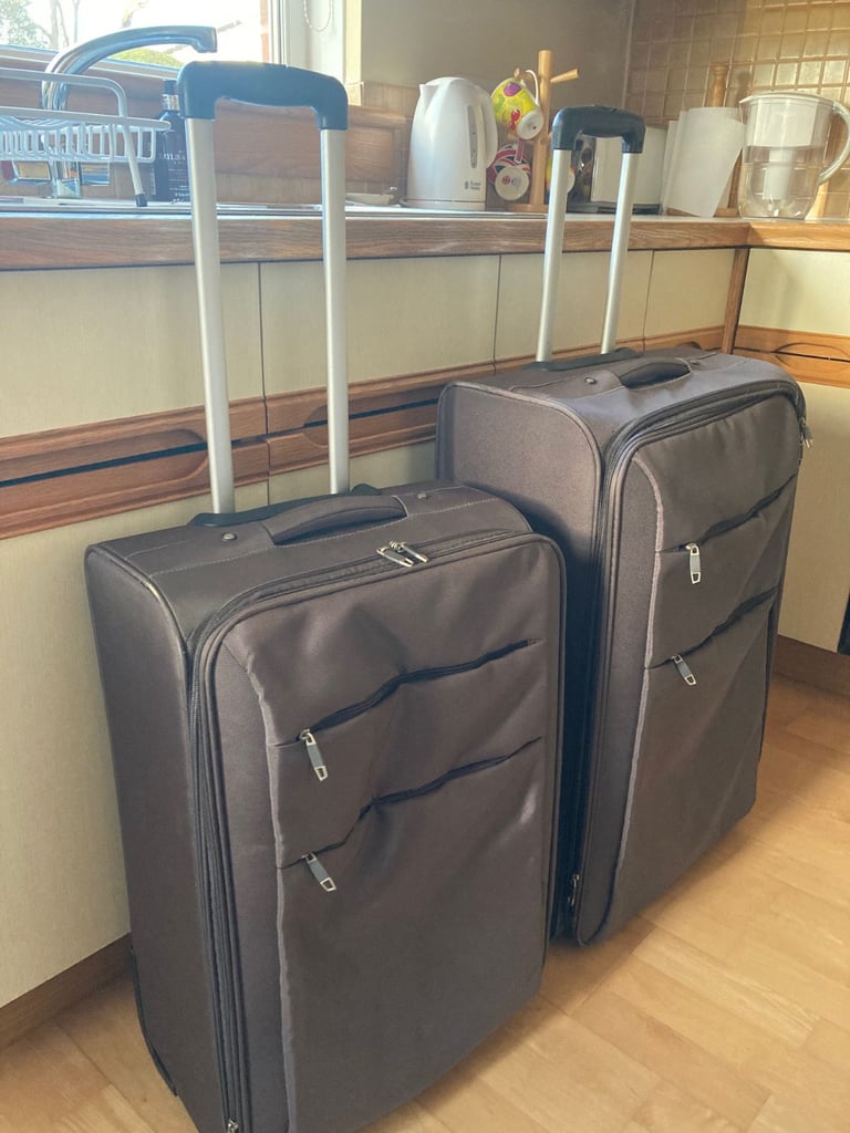 image for FREE Set of Suitcases (grey) 1 x Large, 1 x Medium - As New