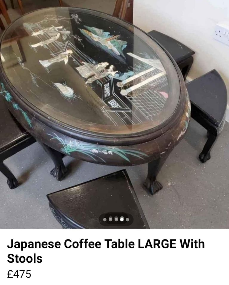 image for Beautiful Chinese Coffee table and stools 