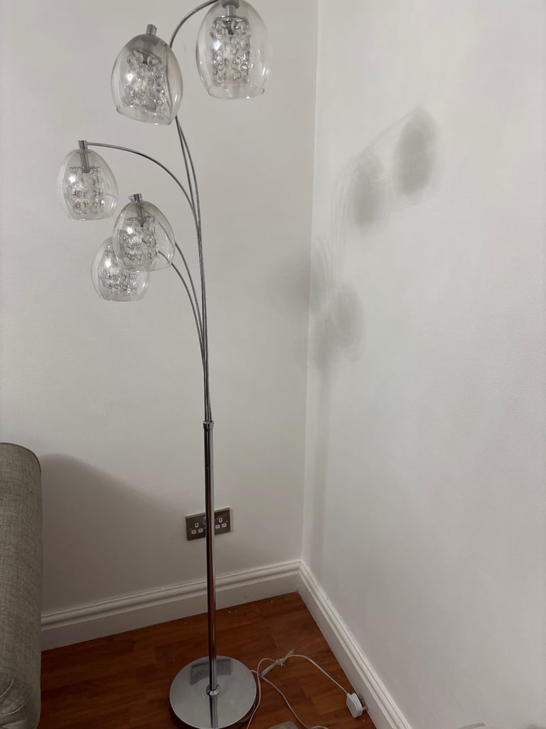 image for Next Bella Chrome and Glass Dimmable Floor Lamp