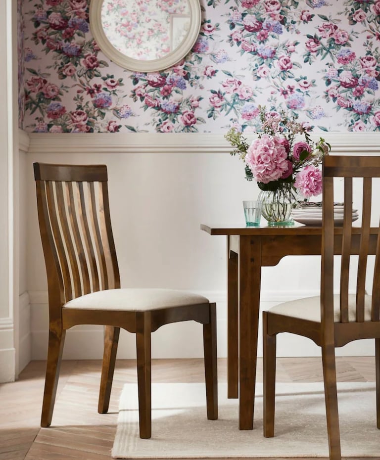 Laura Ashley Dark Chestnut Garrat Dining Table and 8 chairs - like new