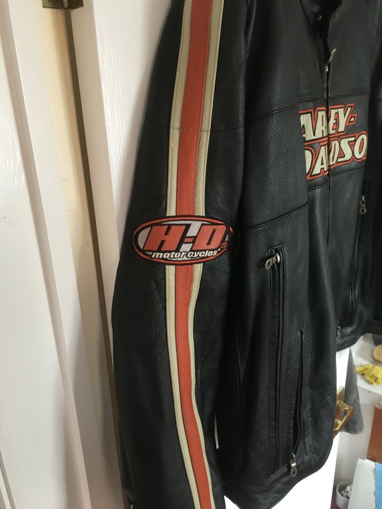 AS NEW GEN HARLEY DAVIDSON HEAVY LEATHER RIDING JACKET XXXL