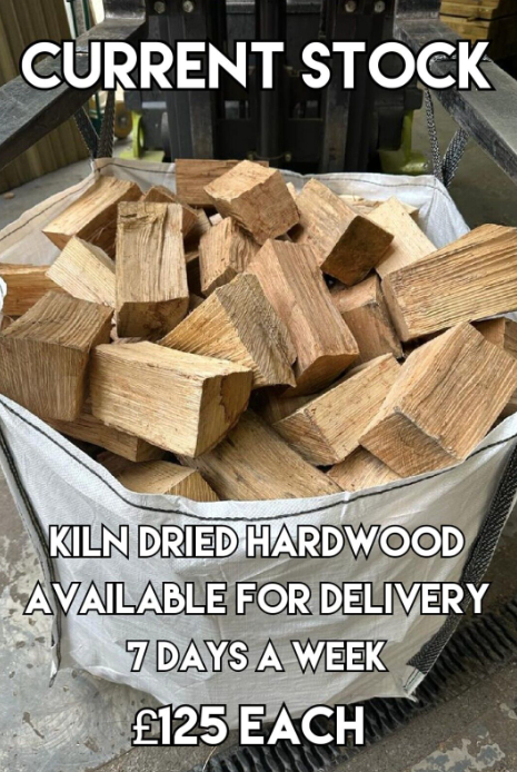 LOGS! BULK BAG KILN DRY HARDWOOD LOGS READY TO BURN FIREWOOD £125 FREE LOCAL DELIVERY EDGELEY