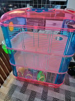 3 Tier Small Animal Cage Glitter Dwarf Hamster Rodent Indoor