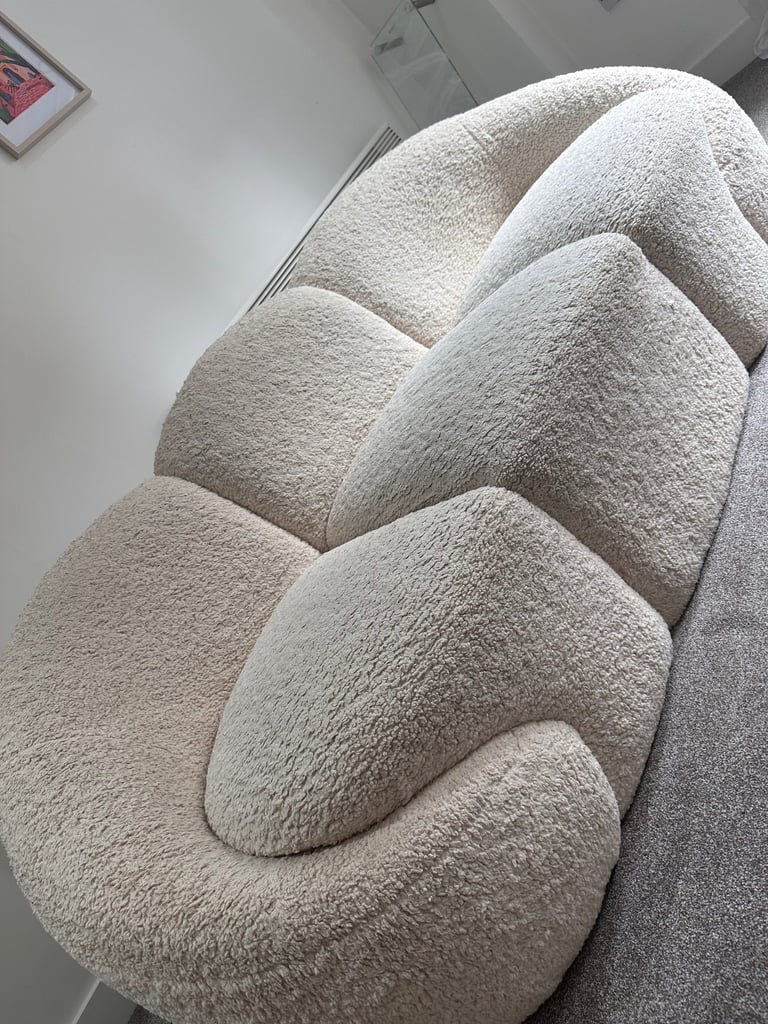 Boucle Cream cloud 3 seater sofa couch used