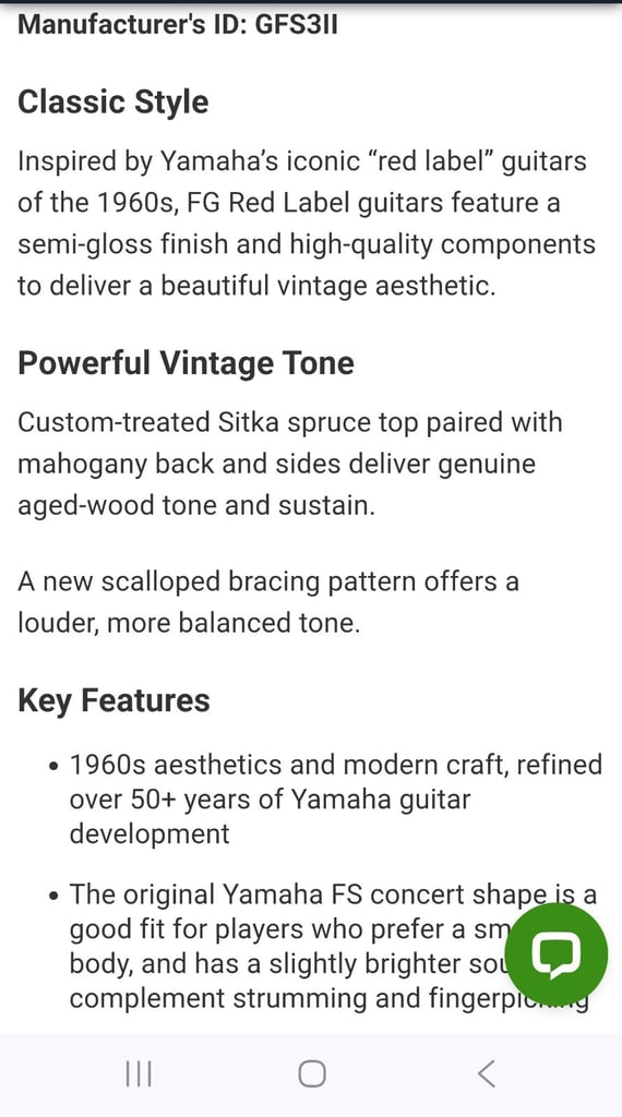 Yamaha fs3 acoustic guitar 