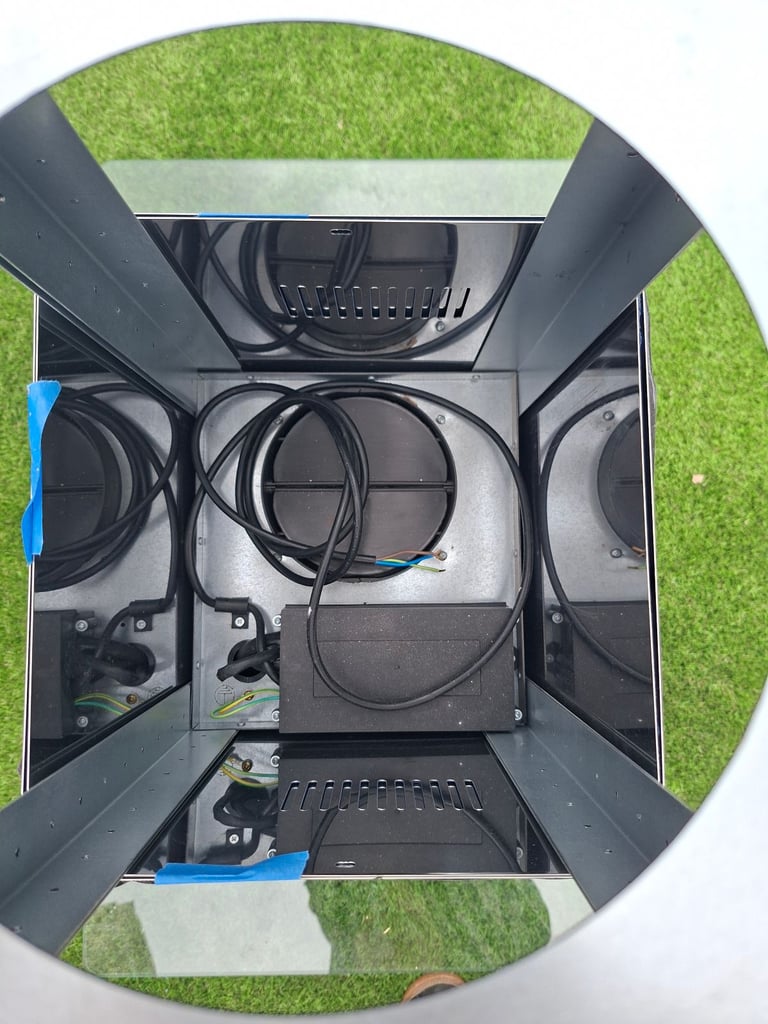 Chrome extractor fan with glass surround 