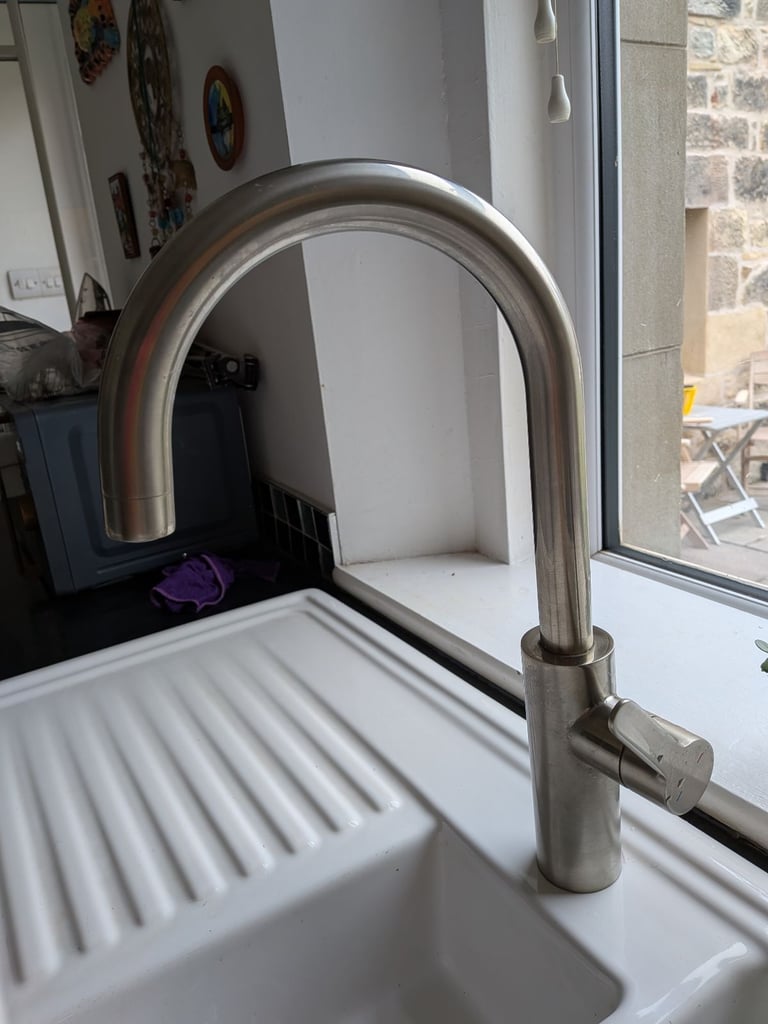 image for Brushed chrome swan necked tap