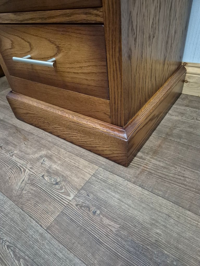 SOLID OAK Desk Office Desk Computer Table Writing Table Pedestal Desk 
