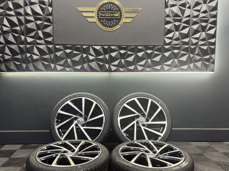 image for 18” inch Vw Spielberg’s alloys wheels 5x112 golf r gtd gti caddy cc NEW + TYRES Px 