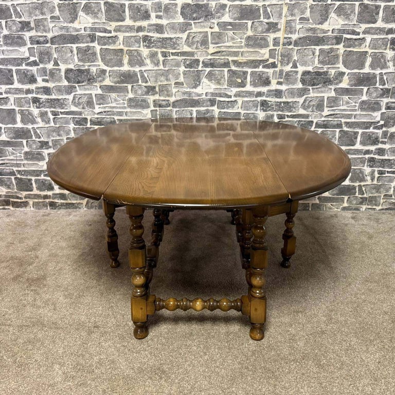 Ercol Oval Drop-Leaf Gateleg Dining Table