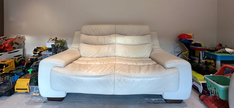 Natuzzi  2 x 2 cream leather sofas 