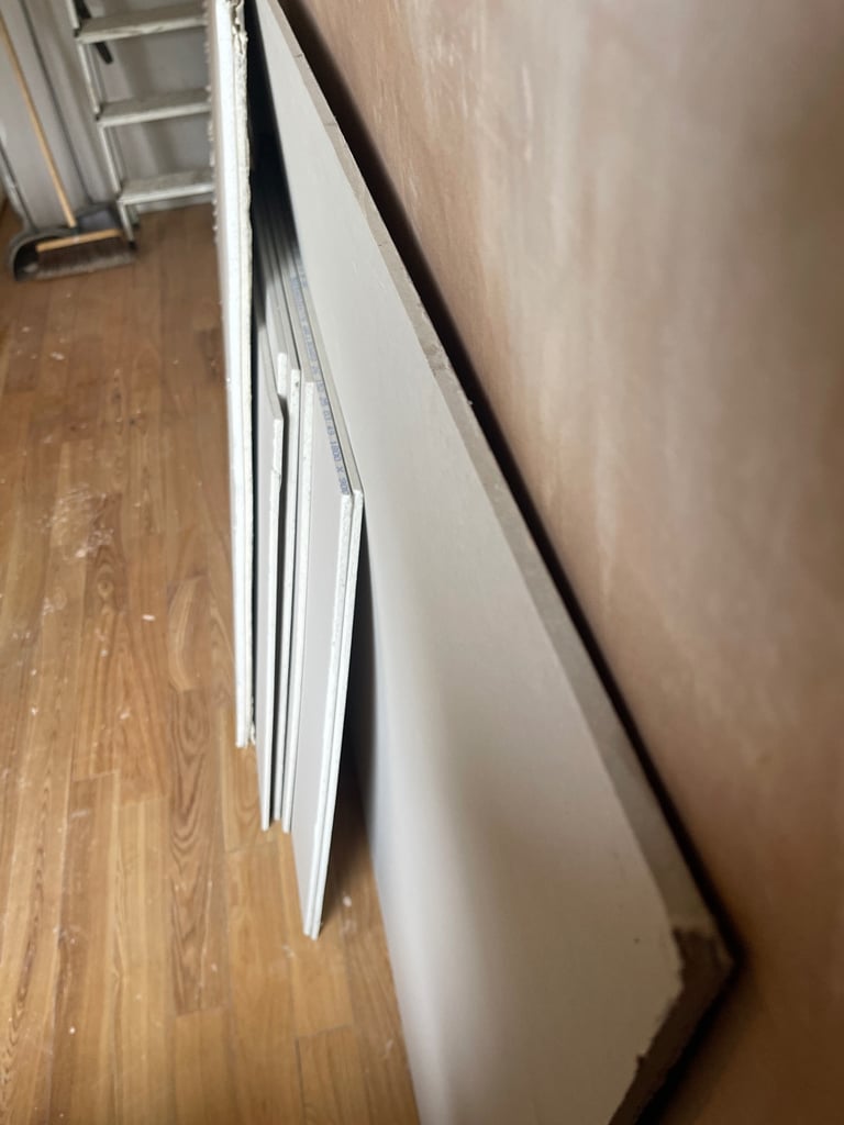 Full 9.5mm plaster board and part of insulated plasterboard