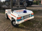 POLICE JEEP RARE VINTAGE CHILDRENS PEDAL TOY 1980s