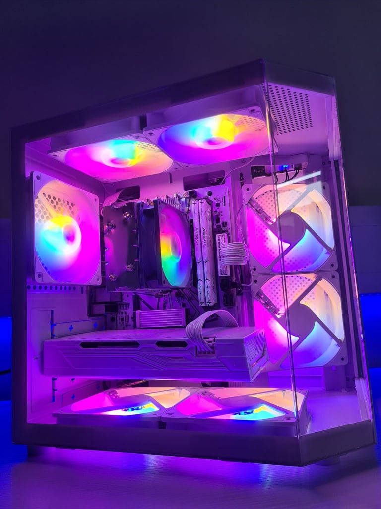 image for **ALL WHITE GAMING PC - I5-12400F - 16GB RAM - 1TB M.2 SSD + 1TB HD - AMD RX580*