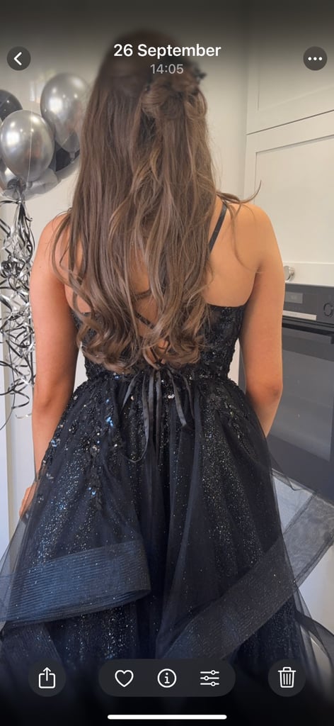 Formal, Prom, Debs Evening Black Ball Gown Dress 