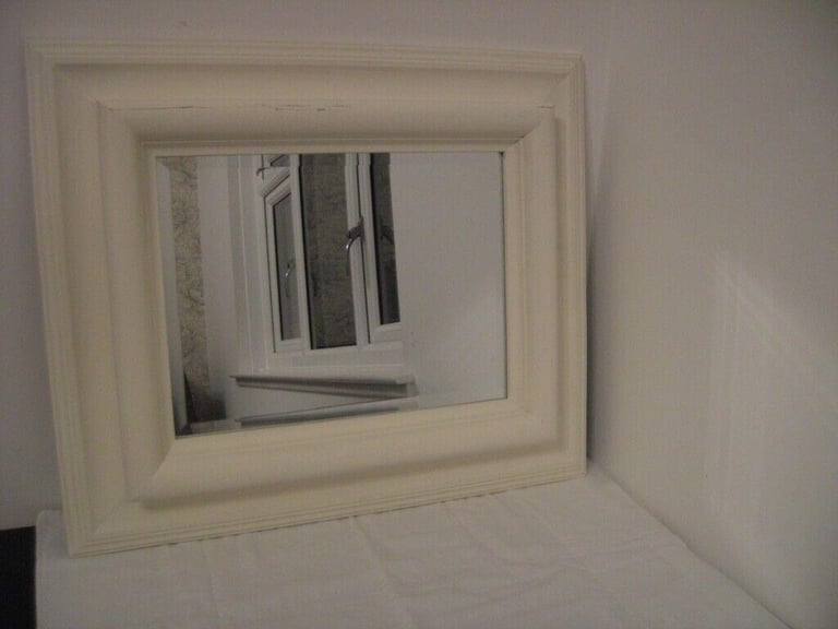 Solid Wooden Mirror antique white 