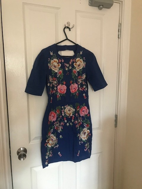 Flower Embroidered Blue Dress - size: small | in Hatfield ...