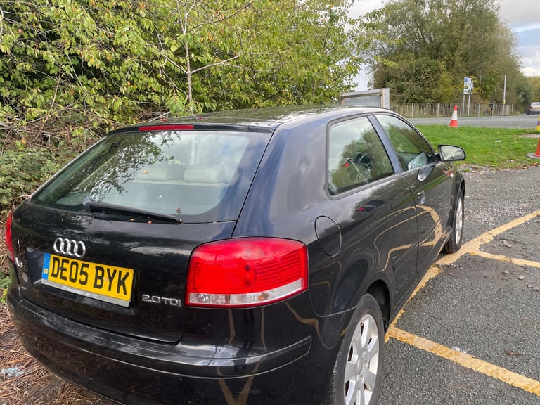 AUDI A3 2.0 TDI SE AUTOMATIC 05 REG BLACK 3 DOOR MOT AUGUST 2026 SERVICE HISTORY 48+MPG