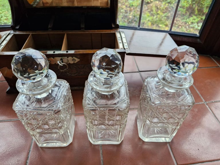 Antique Decanter Tantalus Set