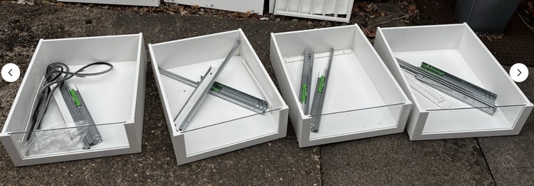 4 IKEA Komplement PAX Wardrobe White Glass Front drawers FREE DELIVERY 064