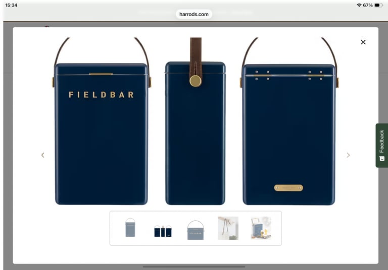 image for Navy Blue Handcrafted Fieldbar Cooler Box 