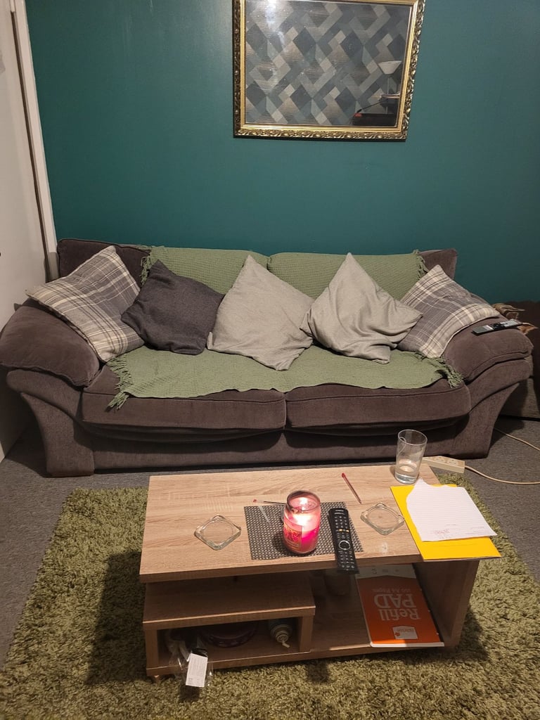 image for Large sofa and matching arm chair 