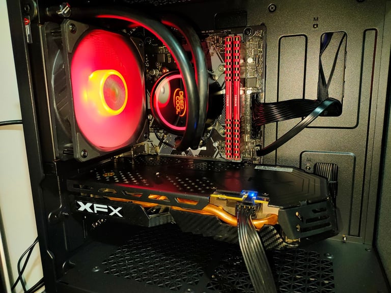 Gaming PC Full Windows 11 Compatibility, i5-8500, AMD RX 590 8gb, 16gb DDR4, 500gb SSD