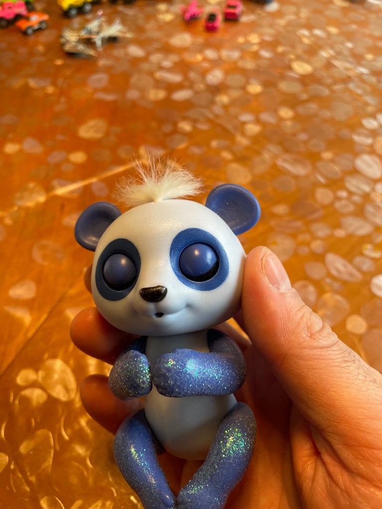 Fingerling Purple Glitter Panda White Hair, WowWee USED 2017 Tested Working