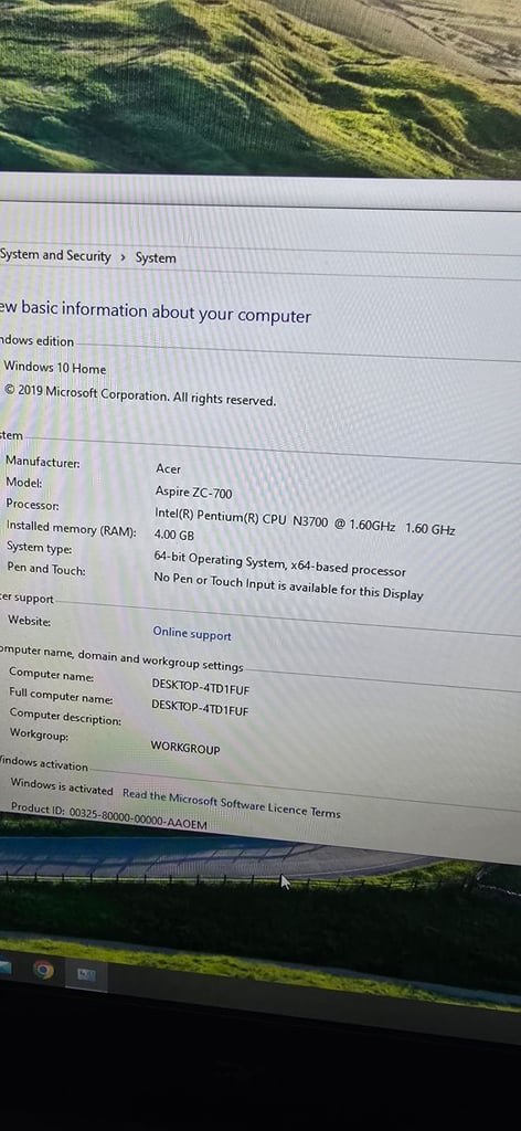 Acer zc-700 all in one pc for sale 