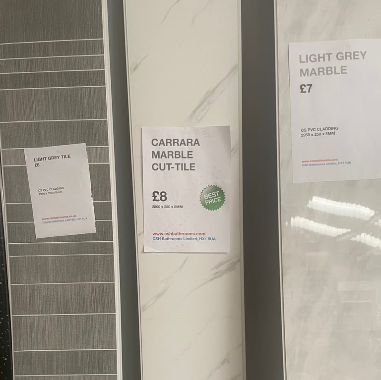 PVC Cladding 2950x250x8mm, wall & ceiling wetwall bathrooms cladding