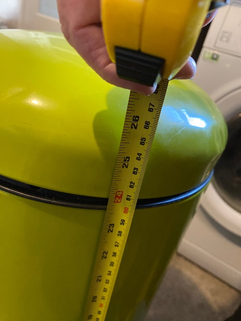 Large Lime green metal kitchen bin ( slight dents)