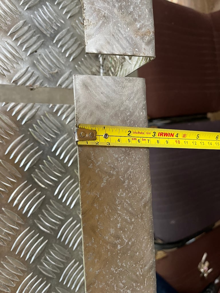 Aluminium checker plate 3mm folded 1041mm x 967mm 2 off