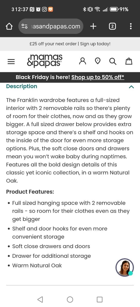 Mamas and papas wardrobe 