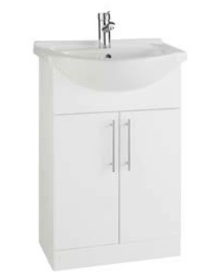 image for New White Impakt Basin Vanity Unit 550mm RRP £140 Our Price £90