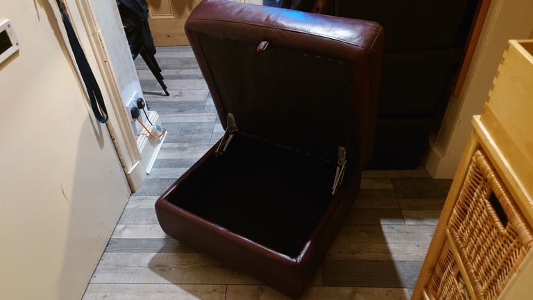 Faux leather footstool 