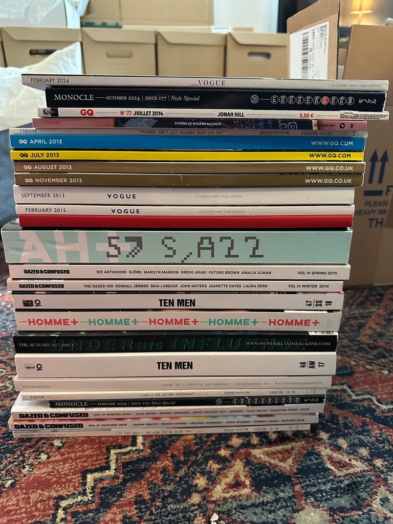 image for Assortment of 25 Magazines ~ Vogue, Dazed & Confused, GQ, Wonderland, etc.