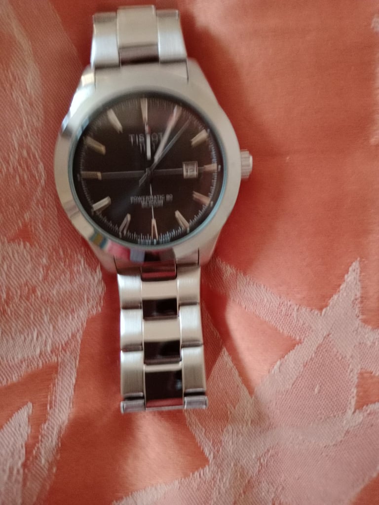 image for Tissot mens sillium stainless steel watch black 