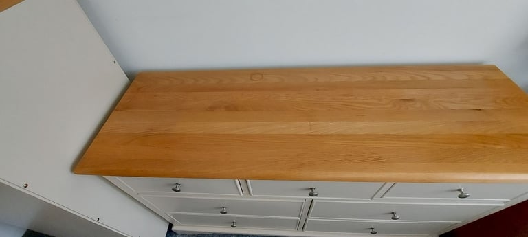 BEDROOM FURNITURE SET CREAM AND LIGHT OAK TOPS (4 ITEMS)