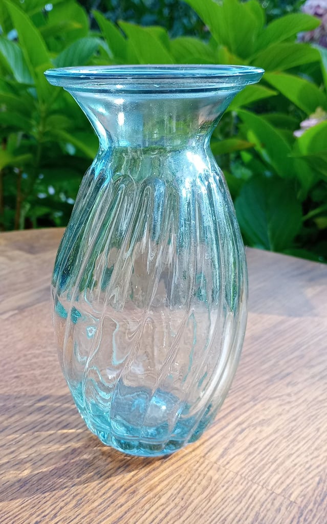 2 Vintage Glass Vases - Traditional Dutch Hyacinth Bulb & Twist Flower Vase