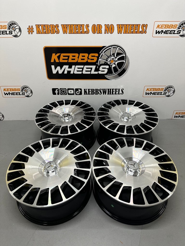 20" MERCEDES MAYBACH REPLACEMENT ALLOY WHEELS BLACK MACHINED C CLASS E CLASS S CLASS