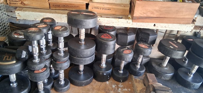image for olympic bars. plates also dumbells heavy duty  matts 