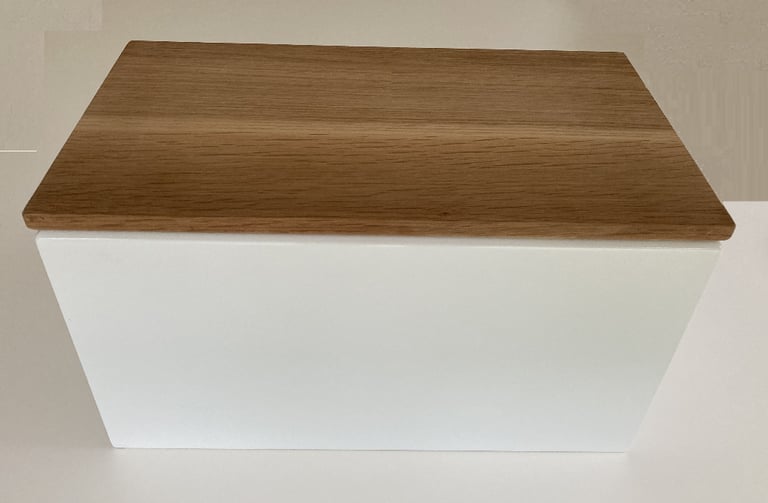image for White Company Solid 'Plastic' Bread Bin with Wooden Lid