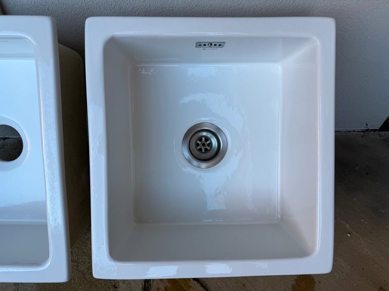 Kitchen Sinks Ceramic Undermount x2 white