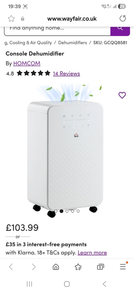 New dehumidifier 