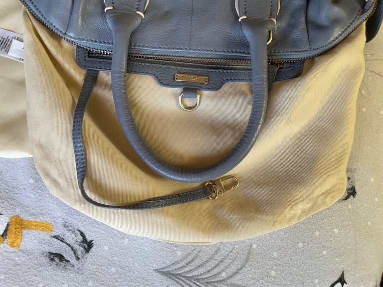 Bailey & Quinn Soft Leather Handbag & Dust-bag, Light Blue Excellent Condition