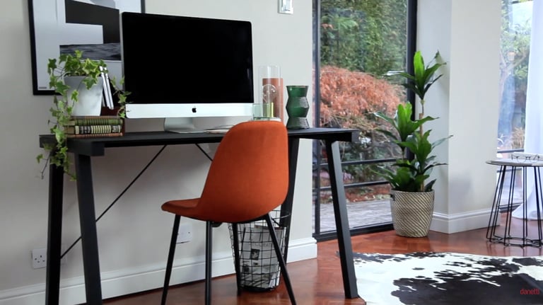 Danetti Cavour Black Glass Desk